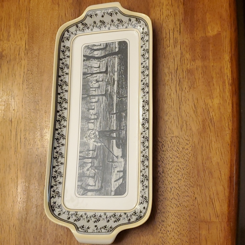 Designpac Farmer Scene Ceramic Serving Tray 14in